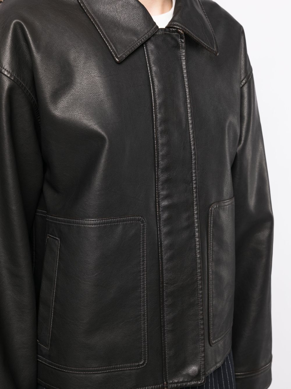 STUDIO TOMBOY eco-leather pointed-collar Jacket - Farfetch