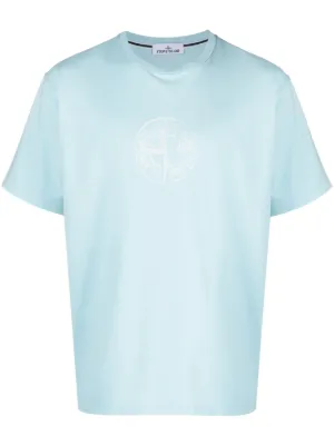 Men's Stone Island T-Shirt Long Sleeve S Light Blue Heavy Weight