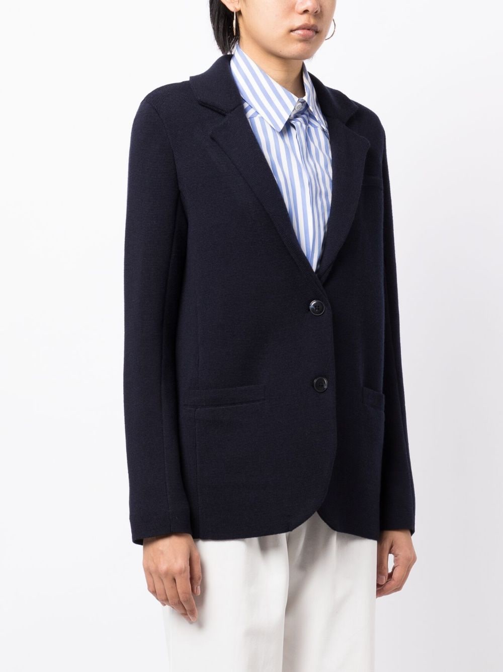 Shop Twp Single-breasted Merino Wool Blazer In Blue