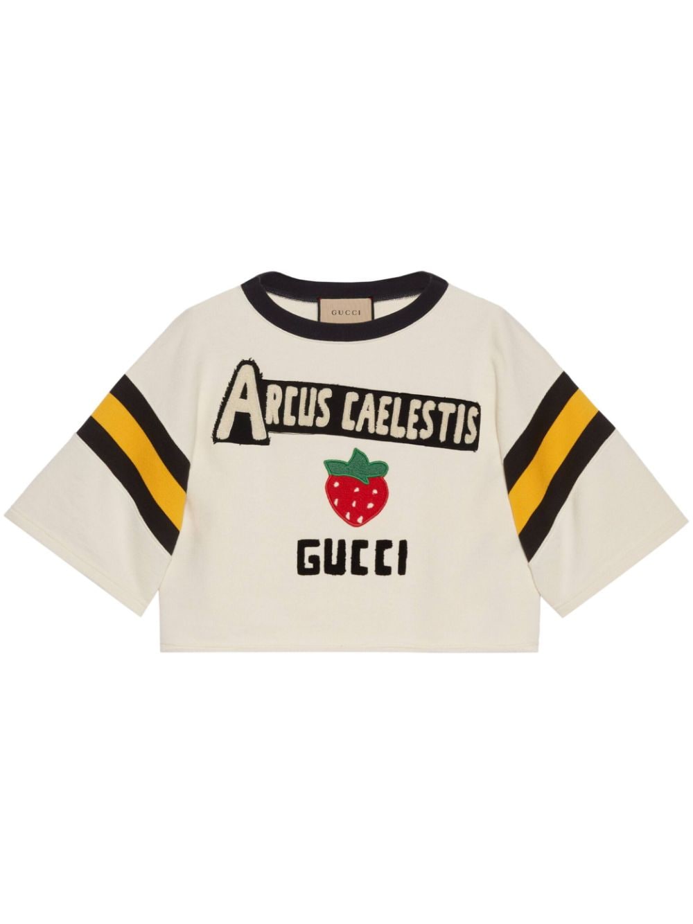 Gucci Flocked-print Cropped Sweatshirt In Weiss