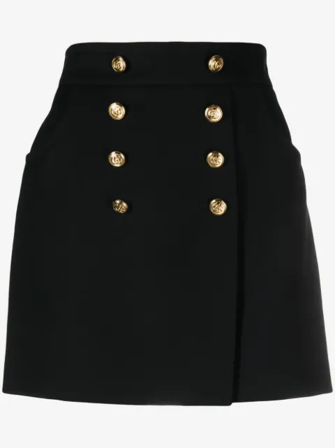 Gucci button-up crepe skirt