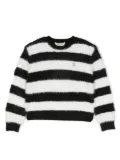 TWINSET Kids striped brushed jumper - White