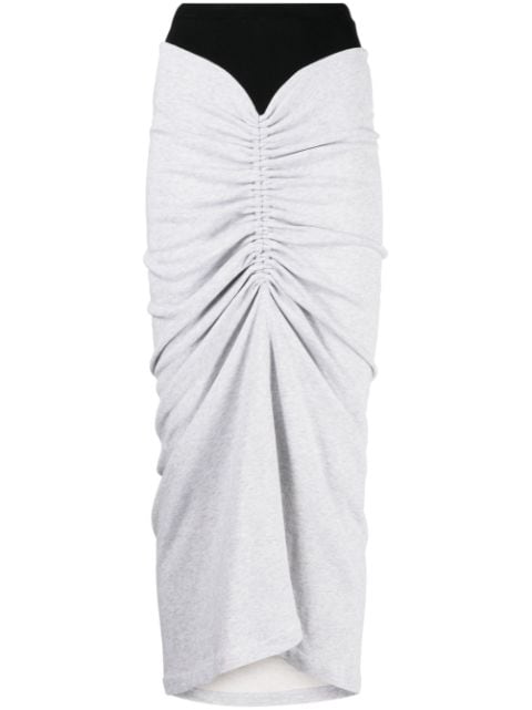Alaïa falda con diseño fruncido y cintura alta