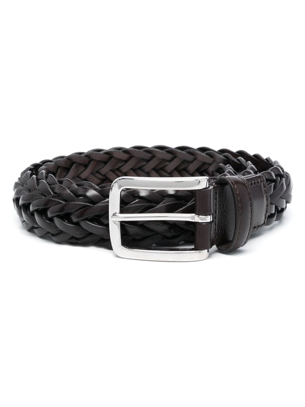 Canali interwoven leather belt - Brown