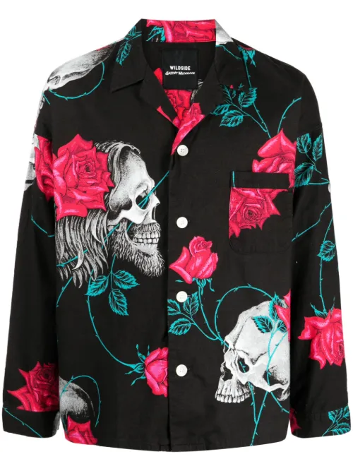 Chemise en coton Wildside à imprimé tête de mort - Yohji Yamamoto - Modalova