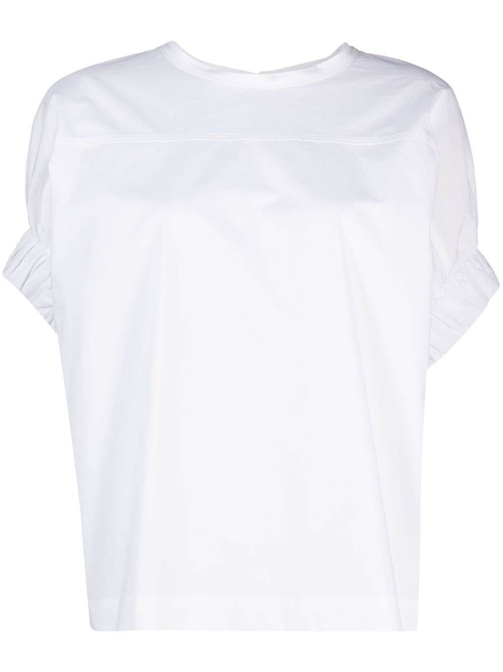 ruched-sleeves cotton T-Shirt