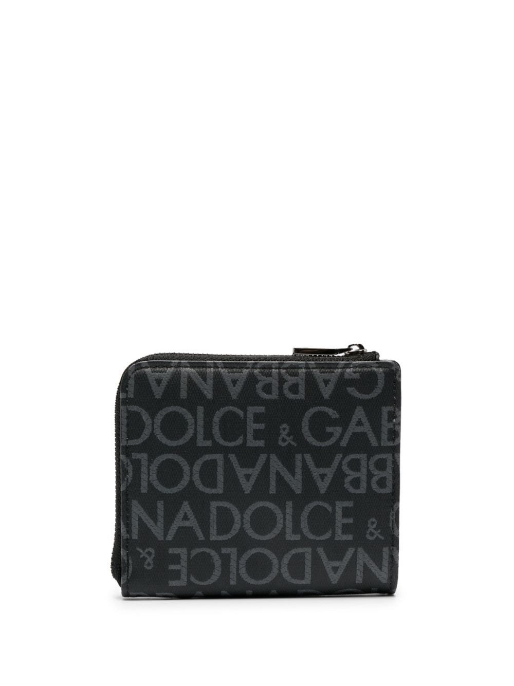 Dolce & Gabbana logo-plaque jacquard wallet - Zwart