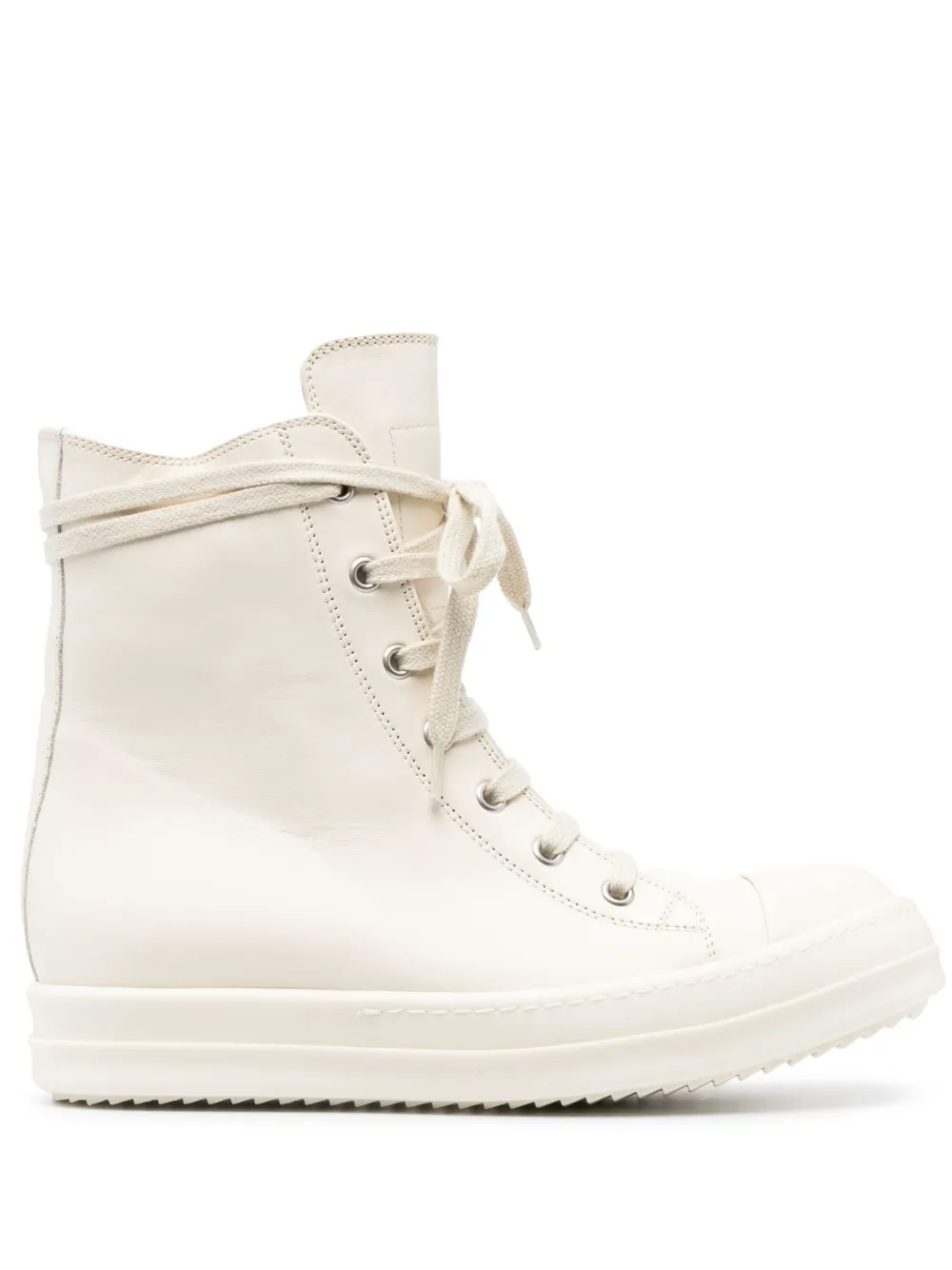 Rick Owens Edfu Leather Boots In Neutrals