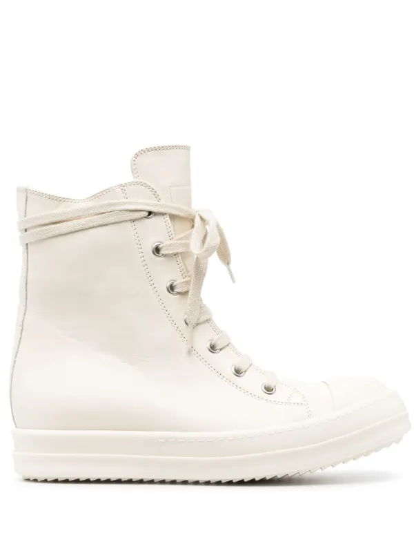 Rick Owens Edfu Leather Boots in Neutrals