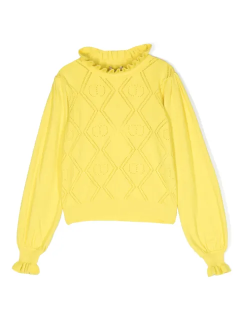 TWINSET Kids Oval T pointelle-knit jumper