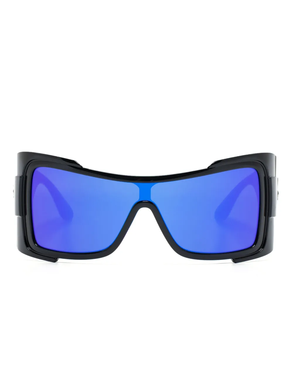 Versace Medusa-plaque Mask-frame Sunglasses In Black