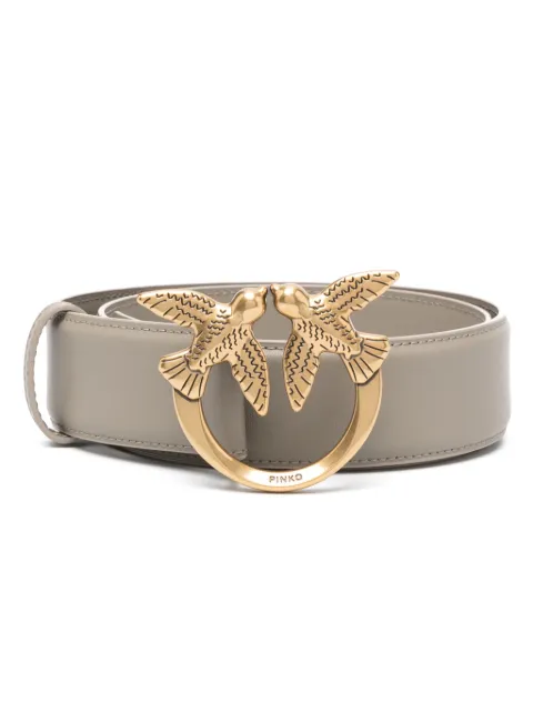 PINKO Love Birds-buckle leather belt