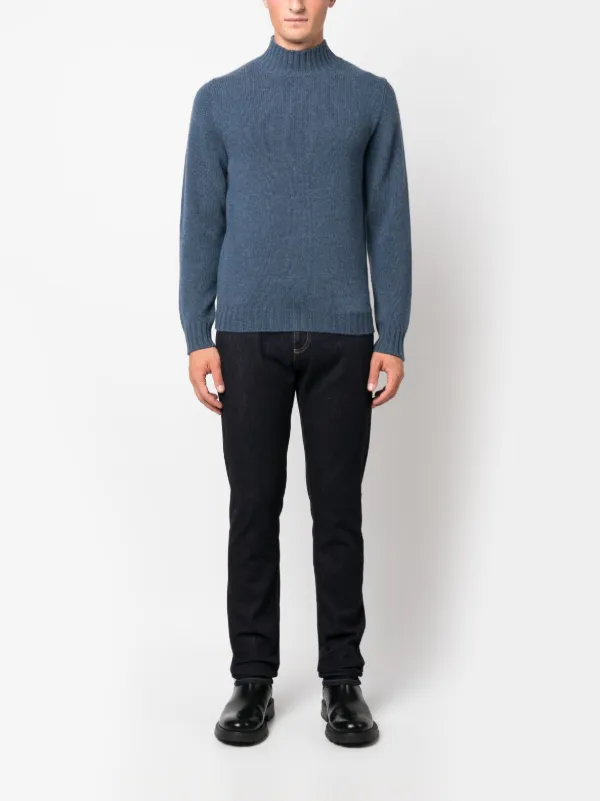 FEDELI ハイネックニットセーター Fedeli ハイネック セーター | ブルー | FARFETCH JP