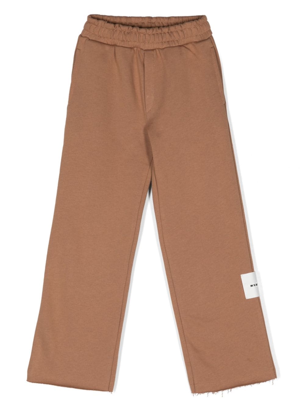 MSGM Kids logo-patch elasticated track pants - Brown