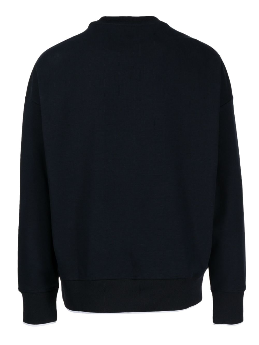 Armani Exchange logo-flocked stretch-cotton sweatshirt - Blauw