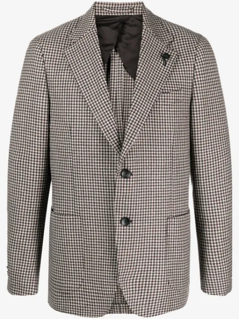 Lardini houndstooth-pattern wool blazer