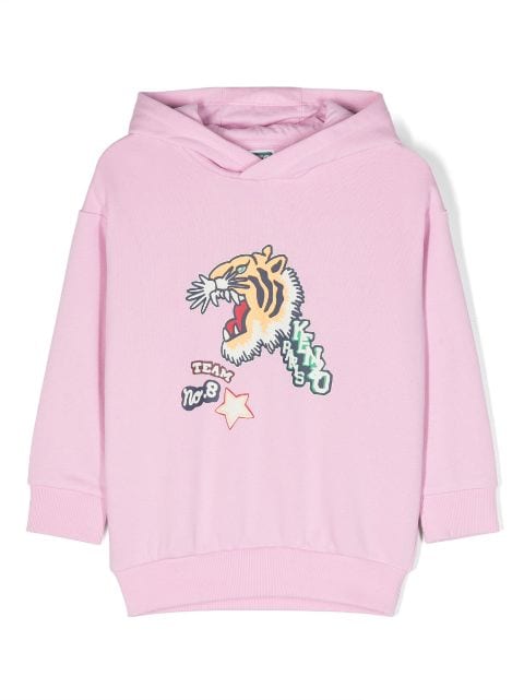Kenzo Kids tiger-print cotton hoodie
