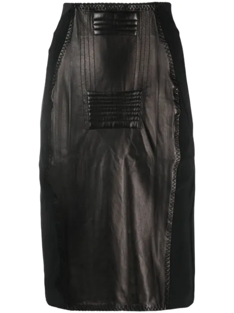 Jean Paul Gaultier Pre-Owned 1987 panelled leather pencil skirt