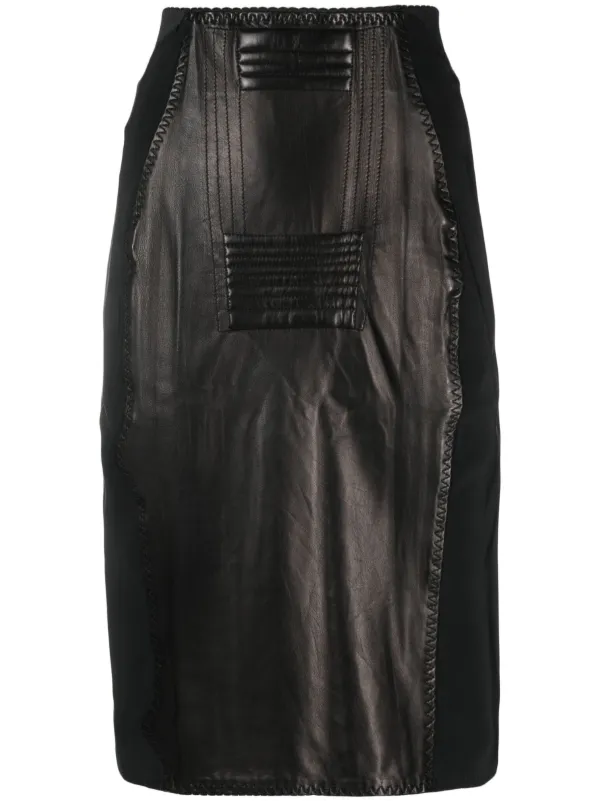 Jean Paul Gaultier Pre-Owned 1987 Panelled Leather Pencil Skirt