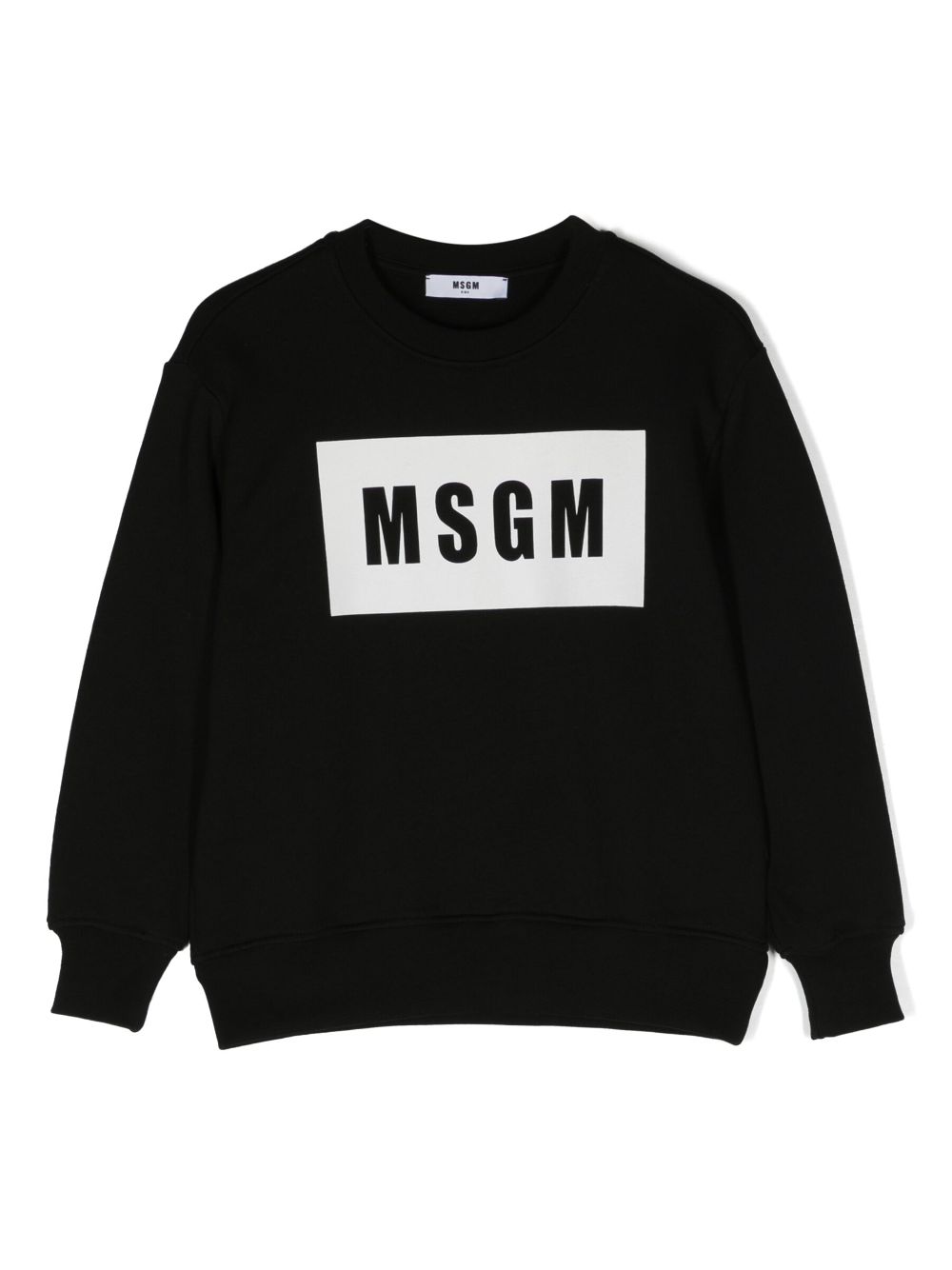 MSGM Kids logo-print cotton sweatshirt - Black