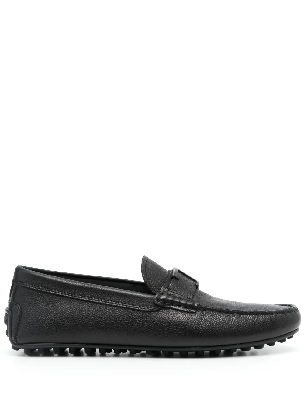 Tod's logo-plaque leather loafers | Black | Image 1