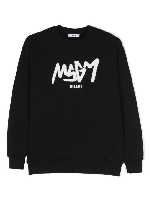 MSGM Kids logo-print cotton sweatshirt