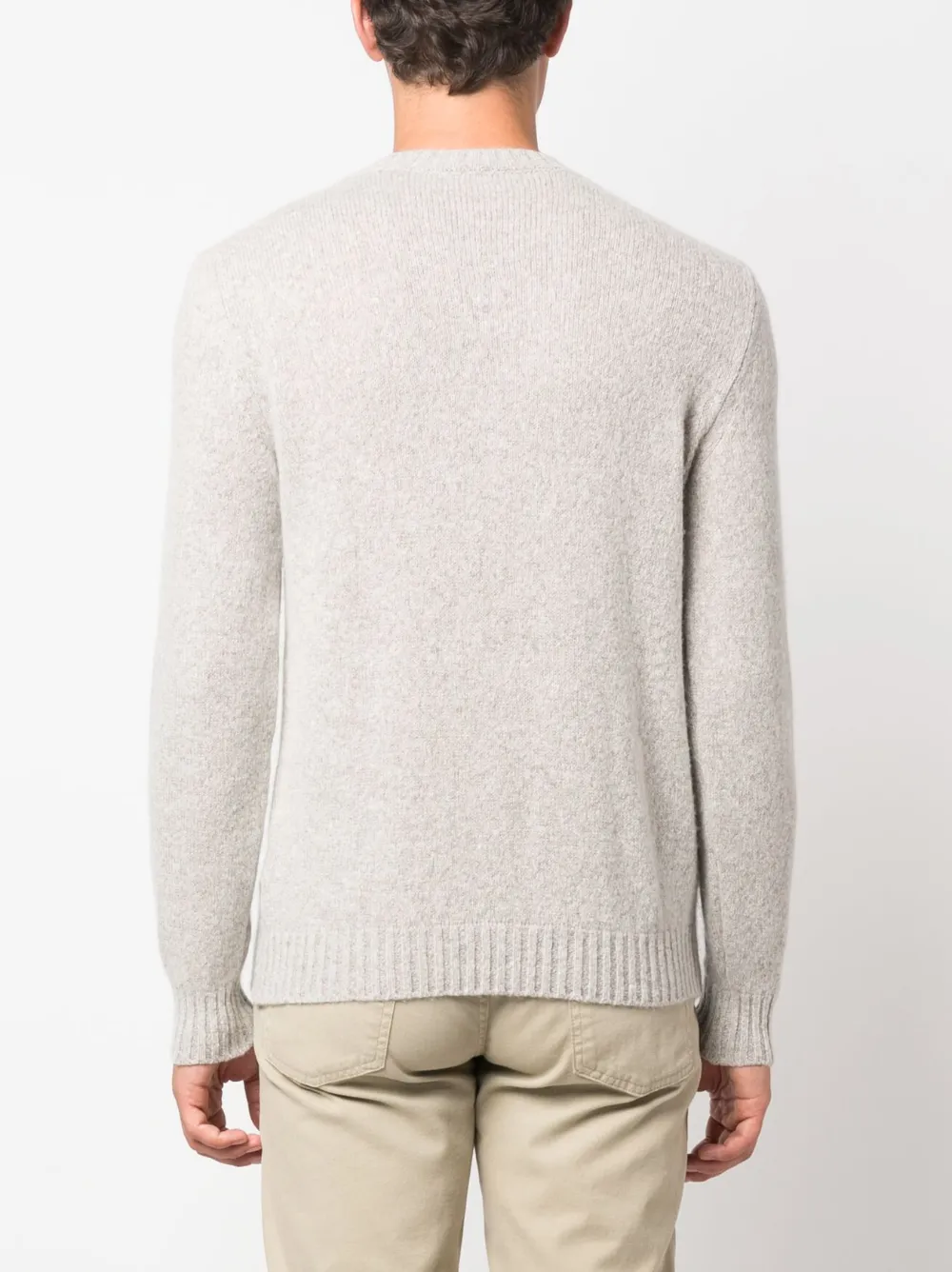 Shop Fedeli Long-sleeve Crew-neck Jumper In Neutrals