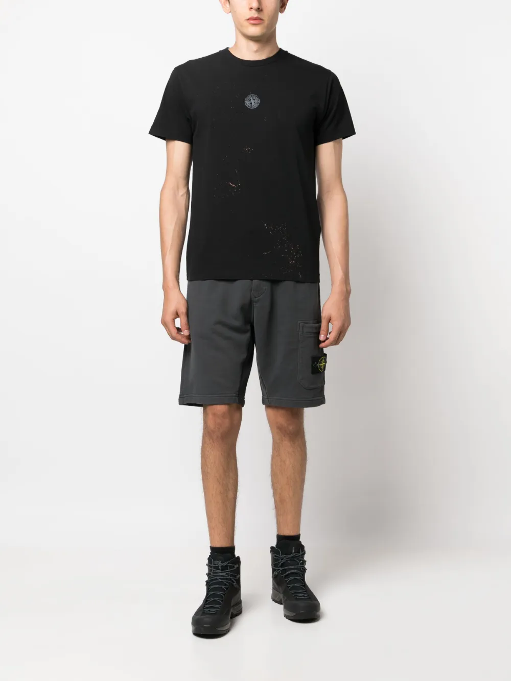 Stone Island T-shirt met ronde hals - Zwart