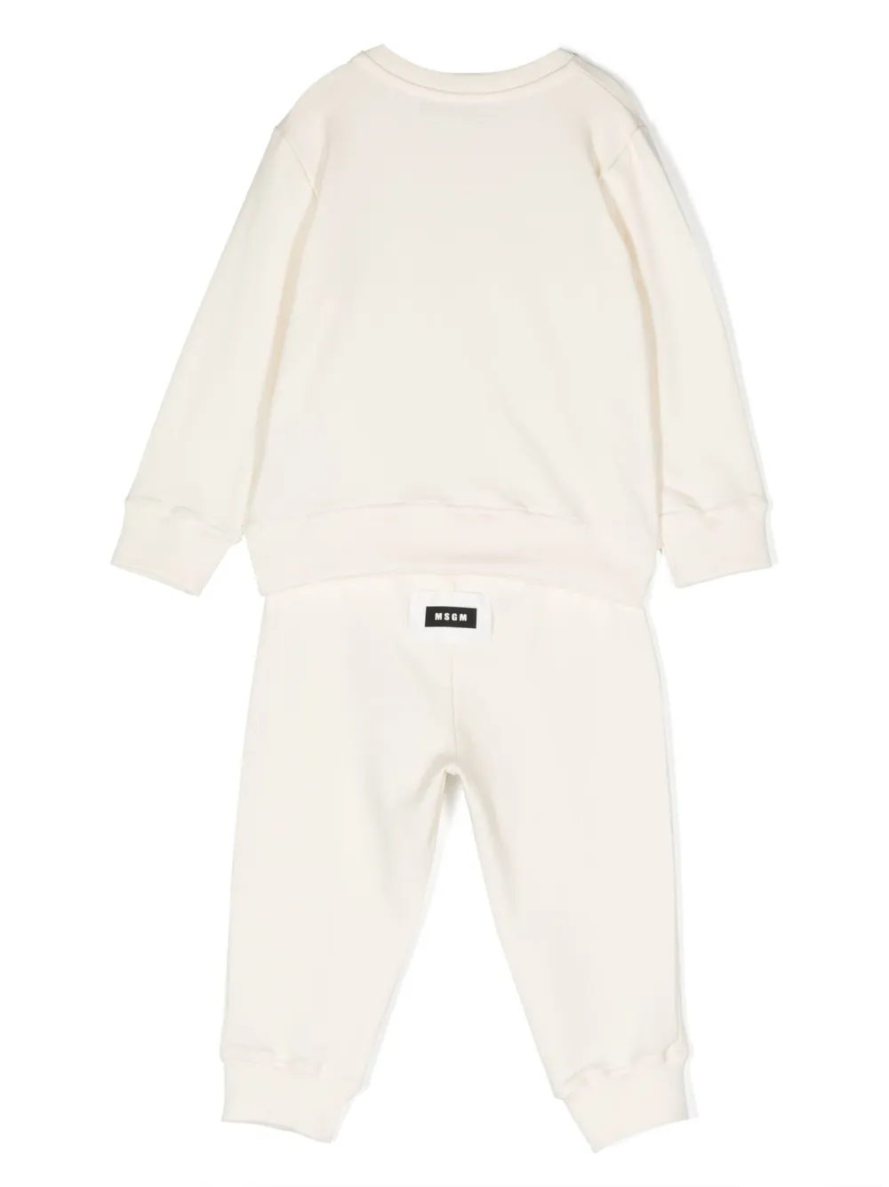 MSGM Kids logo-print cotton tracksuit set - Beige