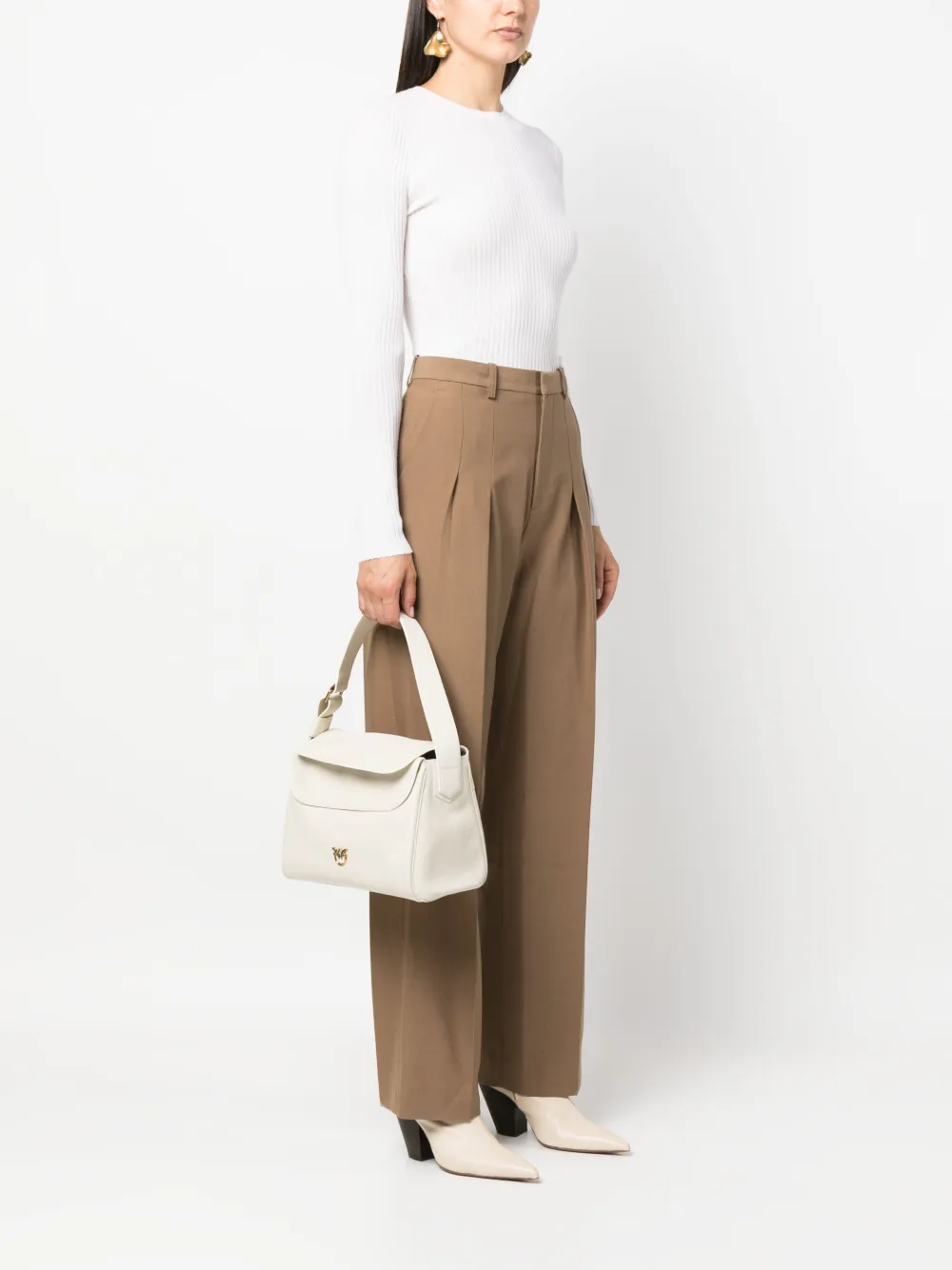 PINKO Love Birds leather shoulder bag - Wit
