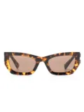 Miu Miu Eyewear tortoiseshell logo-plaque sunglasses - Brown
