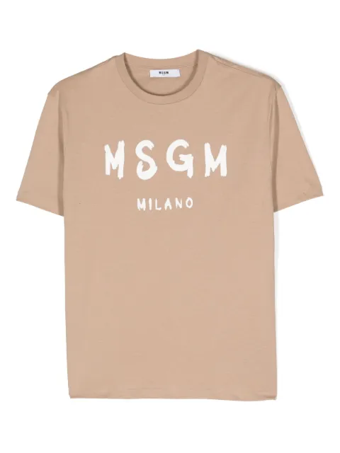 MSGM Kids تيشيرت قطن بطبعة شعار الماركة