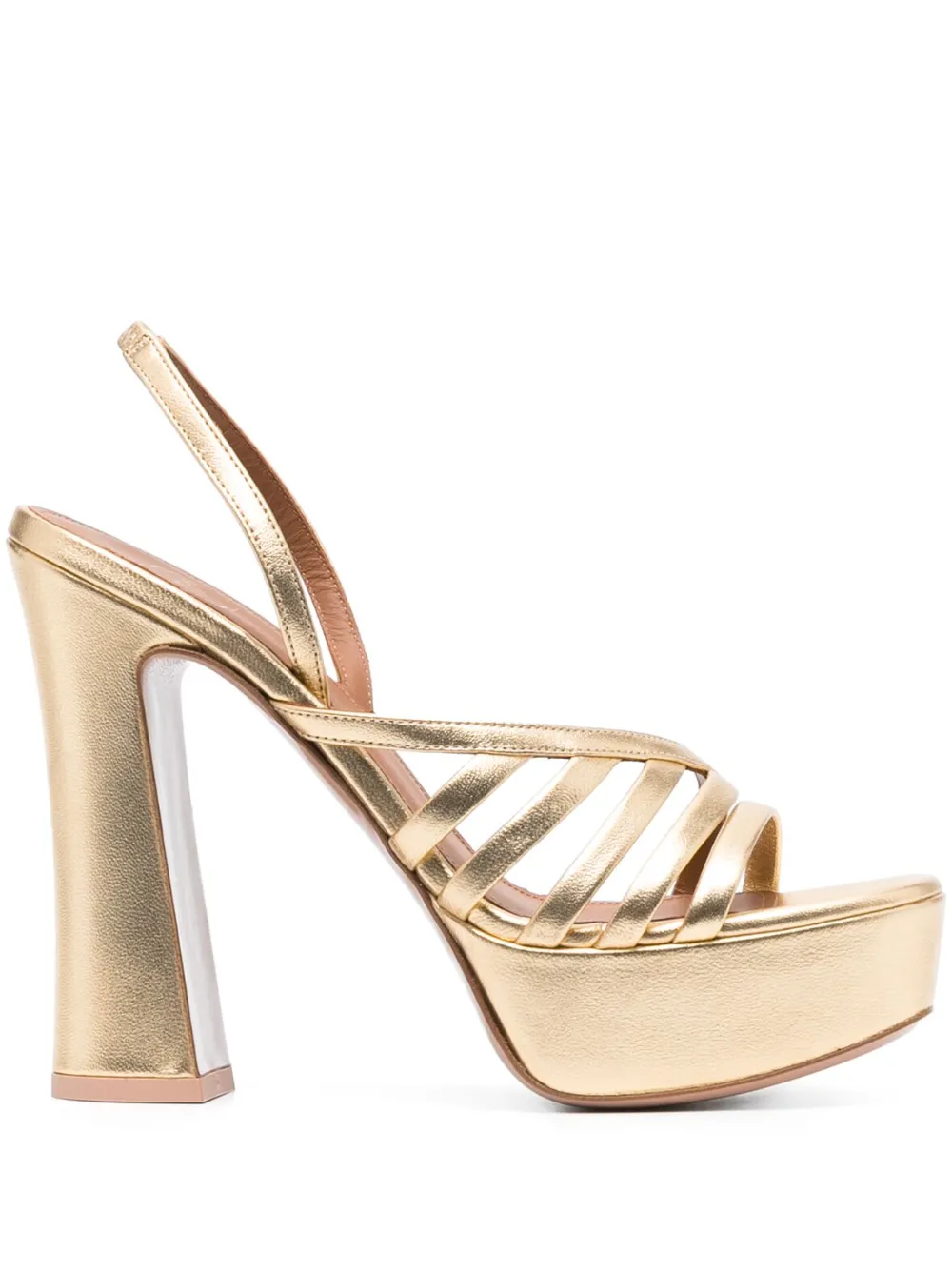 Malone Souliers Amaya 125mm Strappy Platform Sandals In Gold