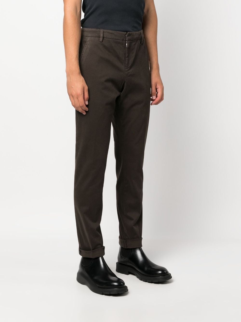Shop Dondup Mid-rise Skinny-cut Trousers In Brown