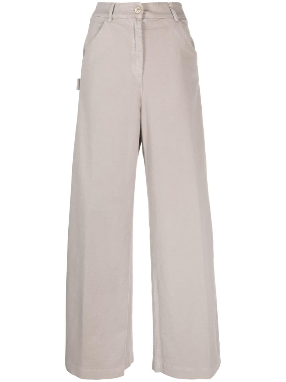Image 1 of Nude high-waisted cargo trousers