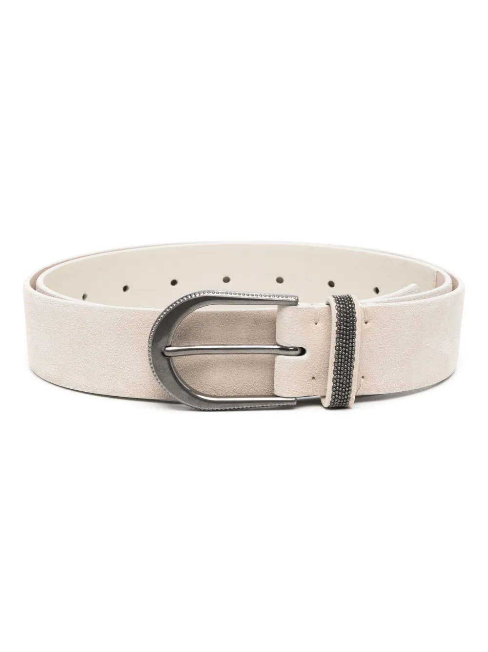 Brunello Cucinelli Gespriem verfraaid met kralen Beige
