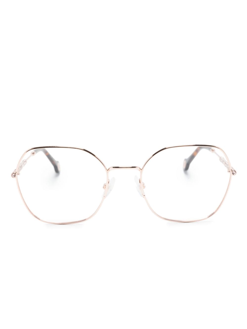 CAROLINA HERRERA LOGO-ENGRAVED GEOMETRIC-FRAME GLASSES