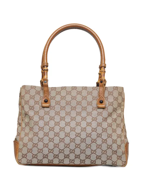Gucci Pre-Owned Bamboo Classic GG Canvas square-shaped handbag