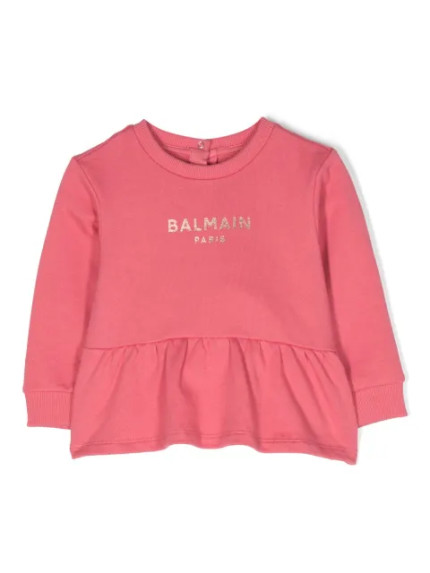 Balmain Kids sweatshirt med flæser og logotryk