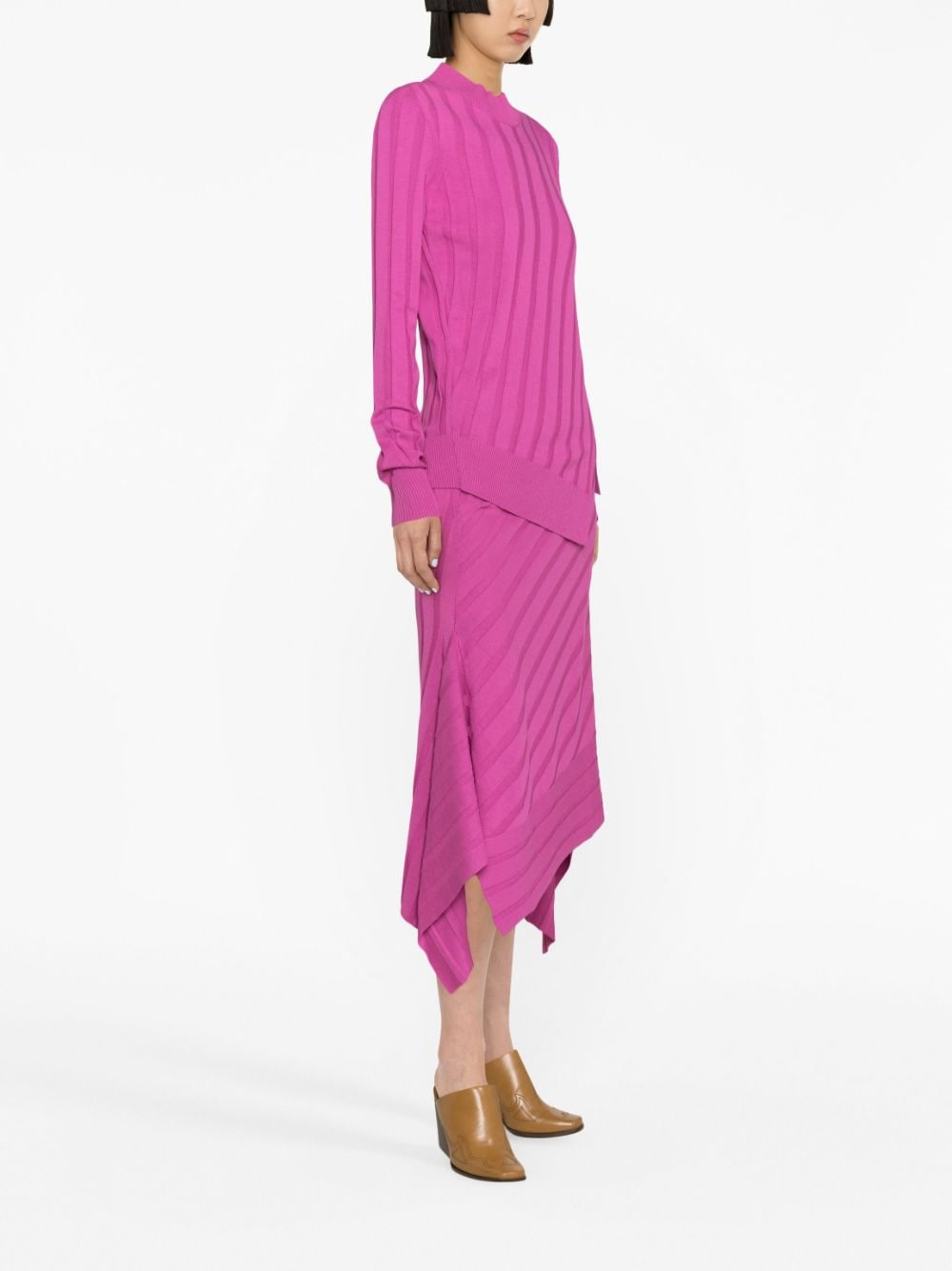 Shop Stella Mccartney Asymmetric Knitted Top In Pink