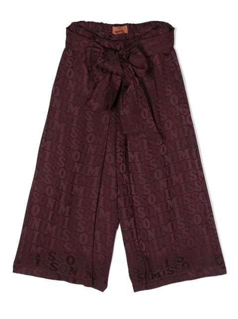 Missoni Kids logo-jacquard pattern trousers