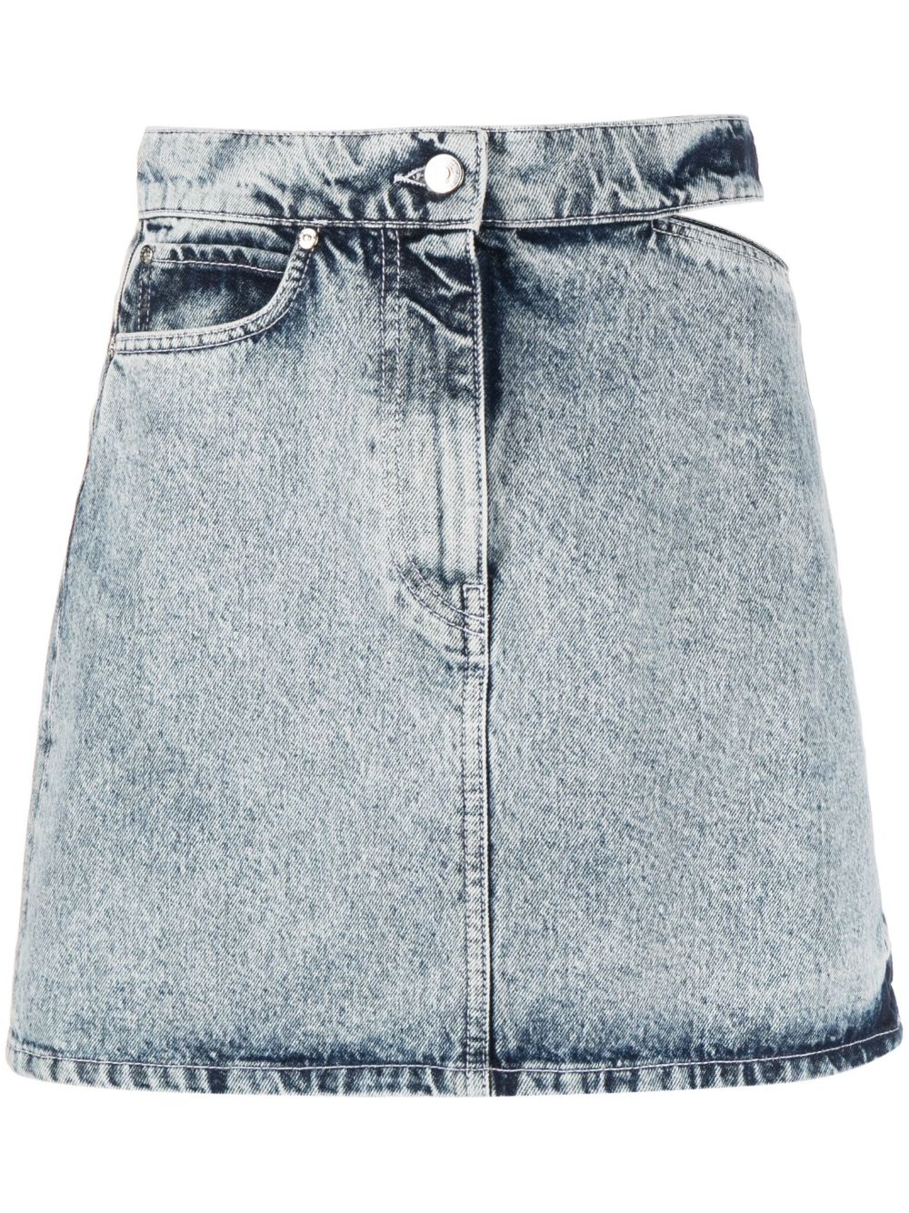 MSGM CUT-OUT DENIM MINISKIRT