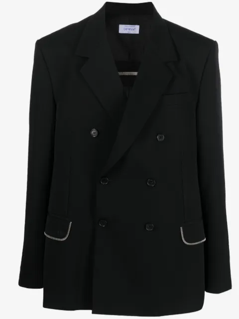 Off-White zip-embellished virgin-wool blazer