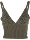 Blumarine V-neck knitted wool top - Green