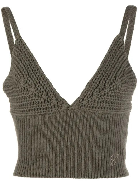 Blumarine V-neck knitted wool top