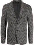 Giorgio Armani houndstooth-pattern single-breasted blazer - Grey