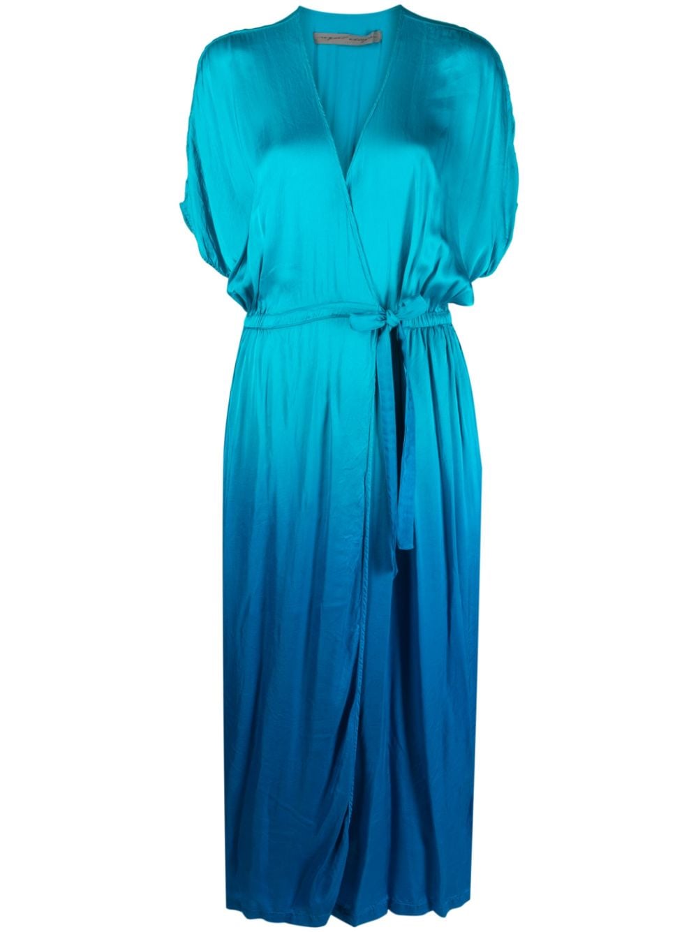 Shop Raquel Allegra Diana Ombré Wrap Dress In Blue