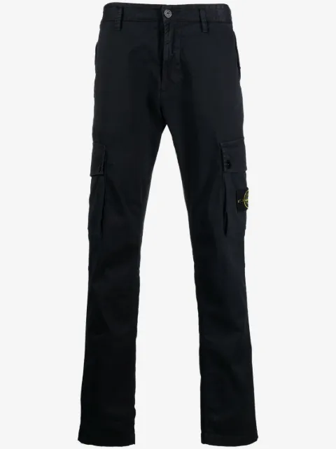 Stone Island Compass-motif cotton cargo pants