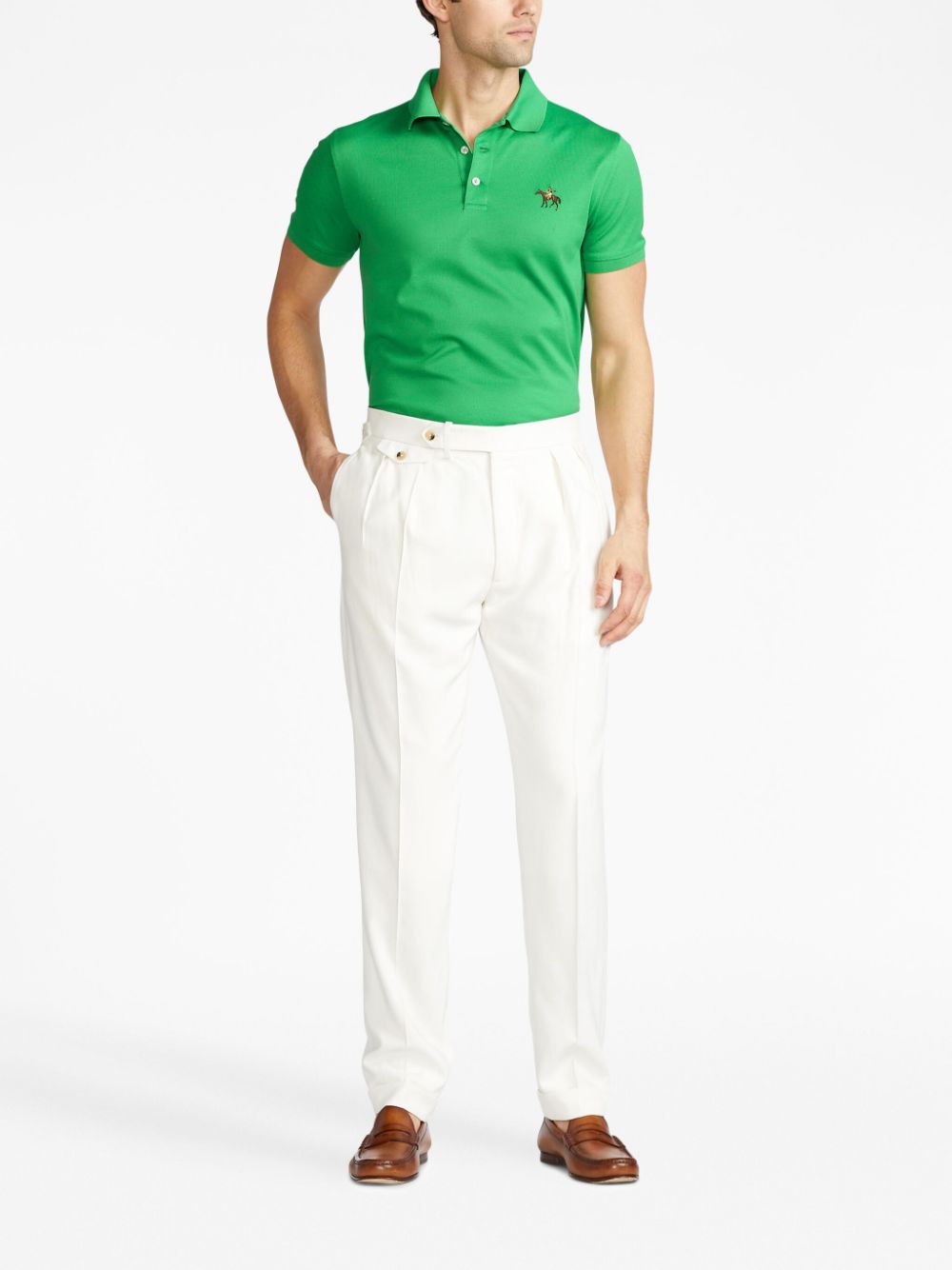 Ralph Lauren Purple Label Poloshirt met geborduurd logo - Groen