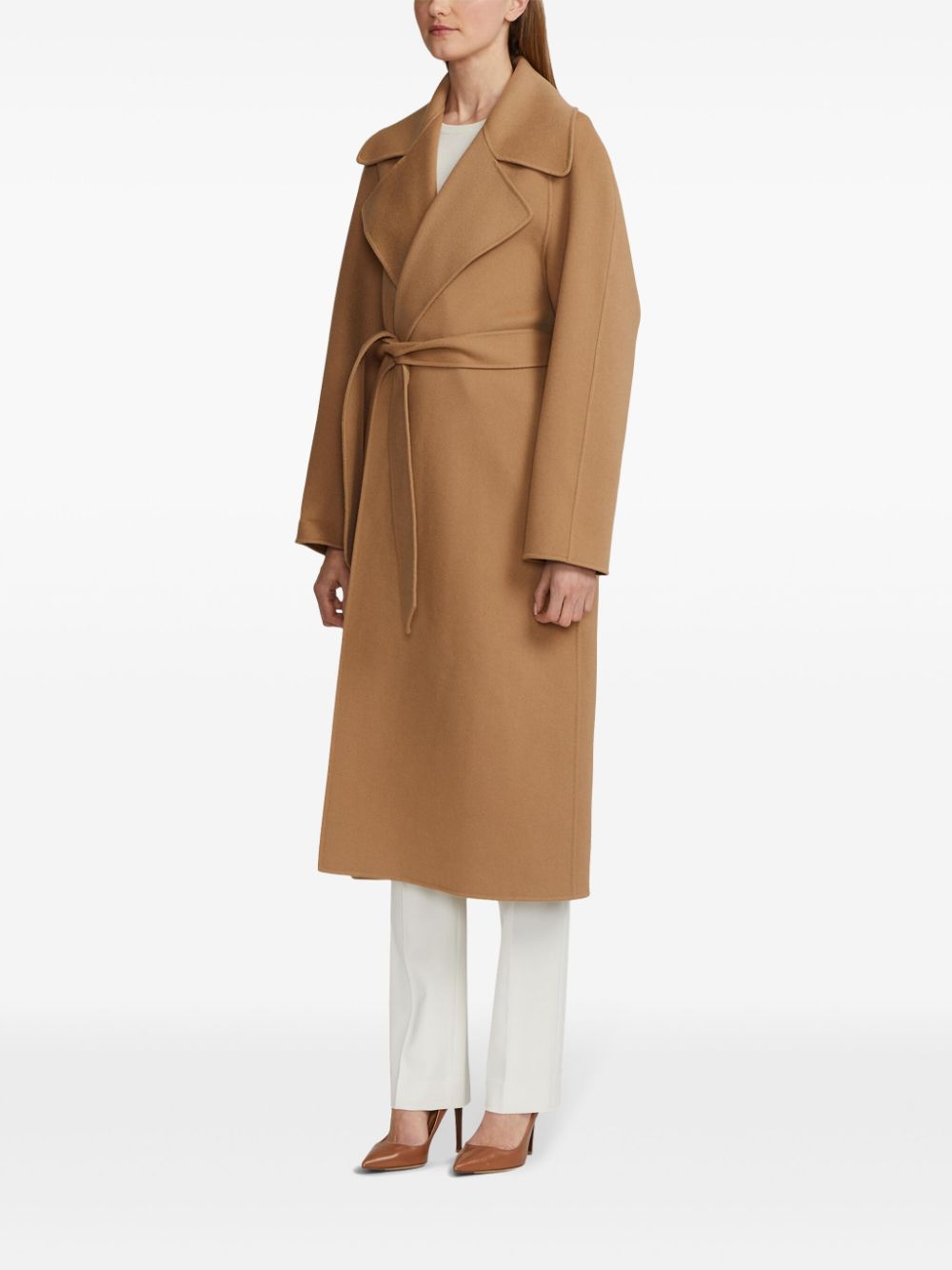 Shop Ralph Lauren Leonarda Cashmere Wrap Coat In Braun